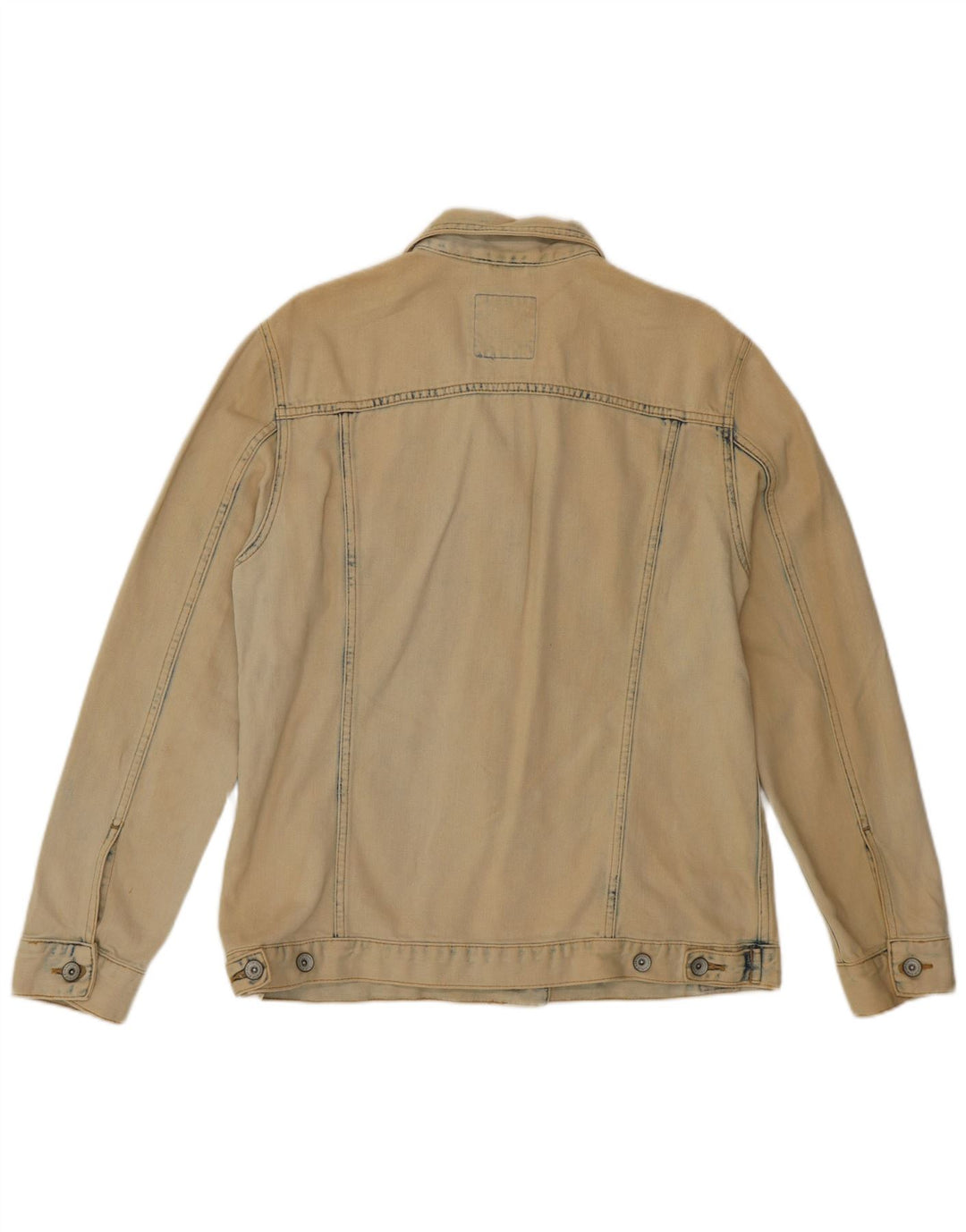 Jaqueta jeans feminina SUPERDRY Reino Unido 10 algodão bege pequeno