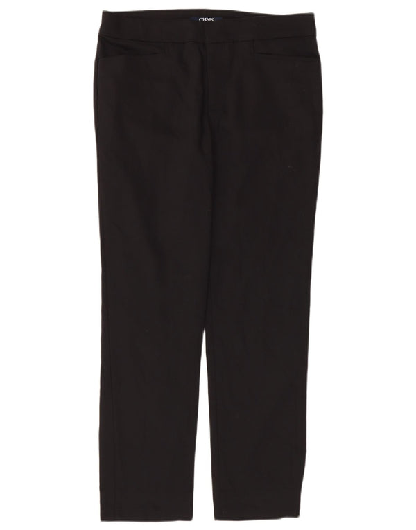 Calça feminina Chaps Petite Straight Suit US 8 Médio W32 L28 Algodão Preto