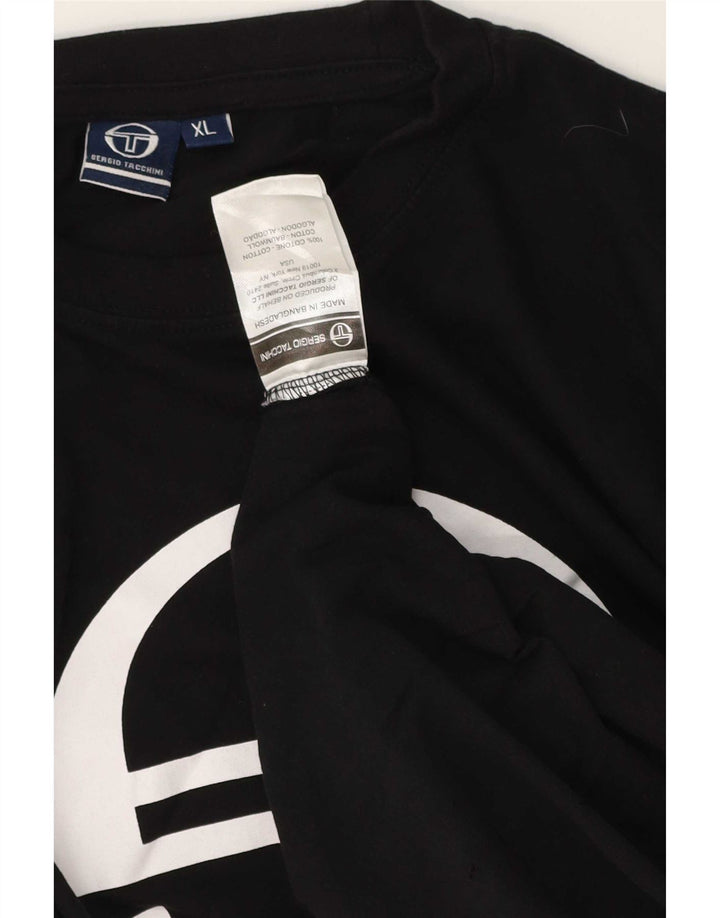 Camiseta gráfica masculina Sergio Tacchini Top XL algodão preto