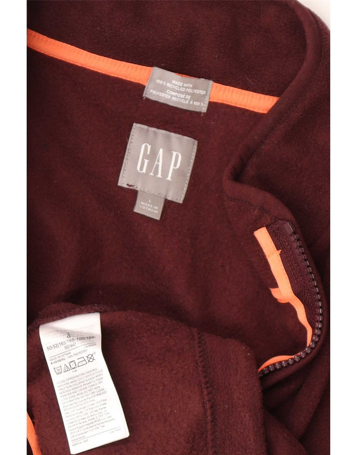 Suéter de lã masculino Gap com zíper e gola grande poliéster cor de vinho