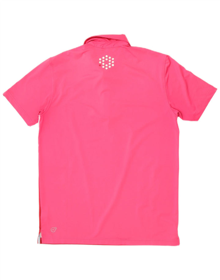 Camisa polo masculina Puma Abstract Pattern médio rosa poliéster