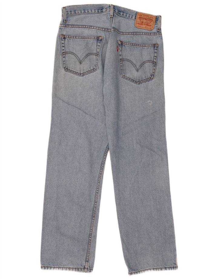 LEVI'S Masculino 505 Regular Fit Straight Jeans W34 L32 Azul Algodão