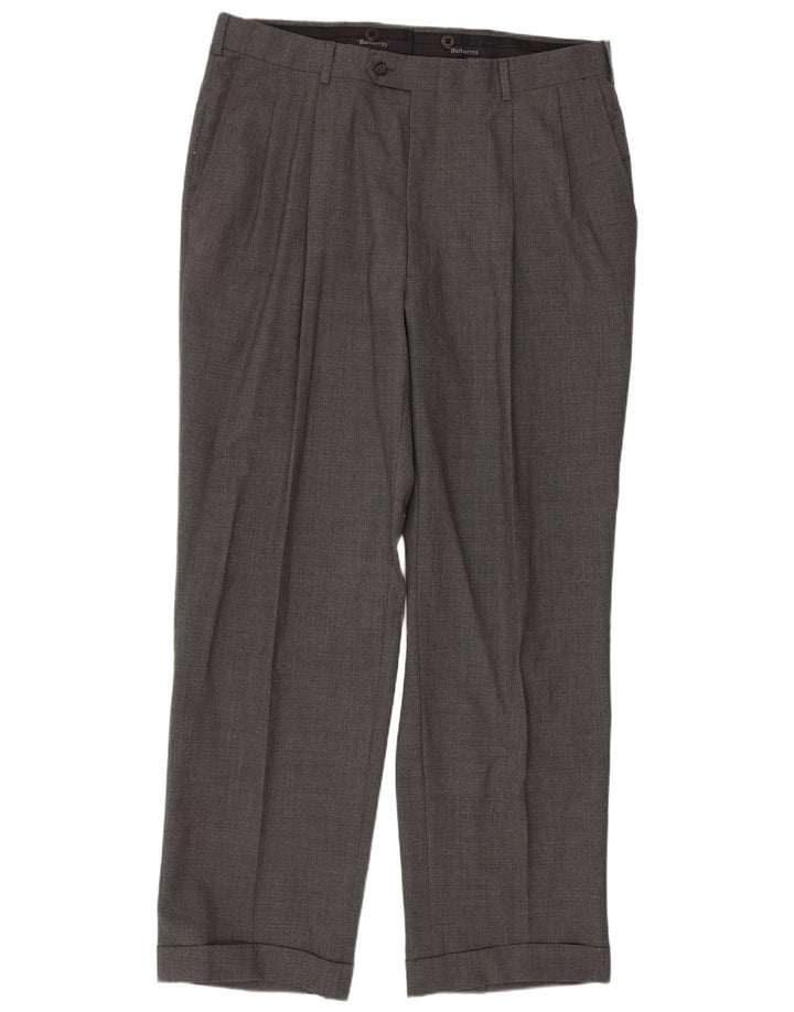 Calça masculina Burberrys Pegged Suit W36 L31 cinza