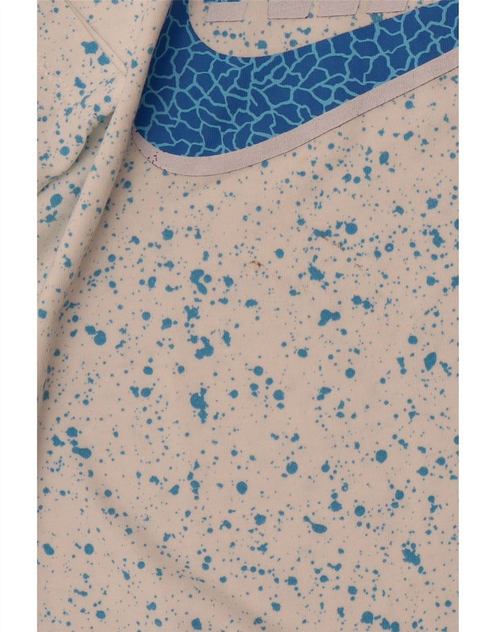 Camiseta gráfica masculina NIKE Top médio branco manchado de algodão