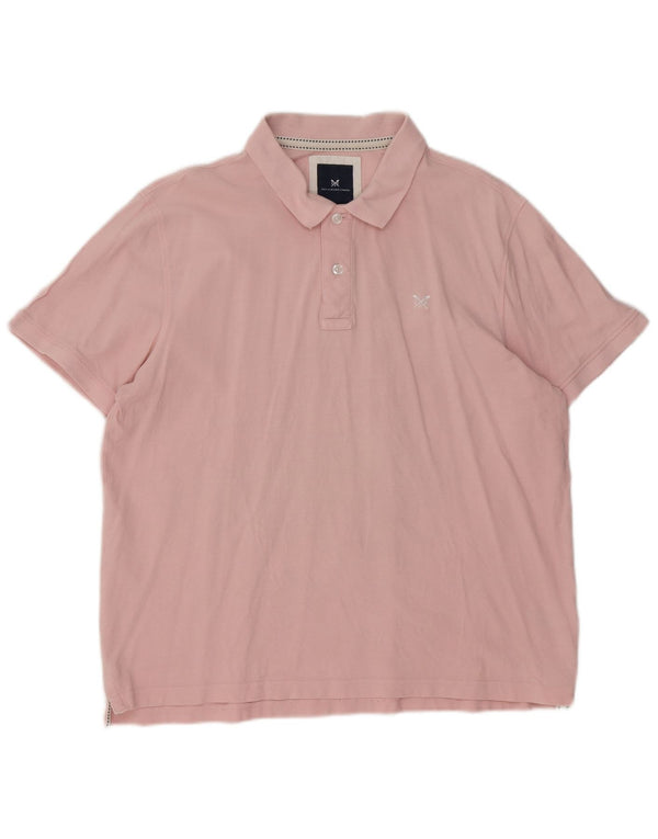Camisa polo masculina XL de algodão rosa da Crew Clothing