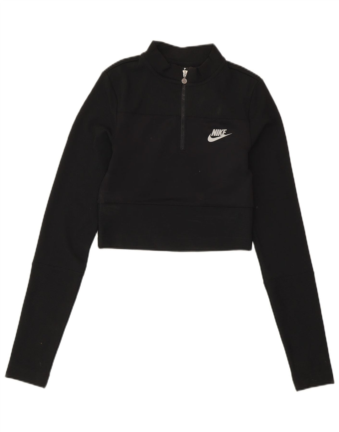 Moletom feminino NIKE com zíper e gola alta UK 4 XS preto poliéster