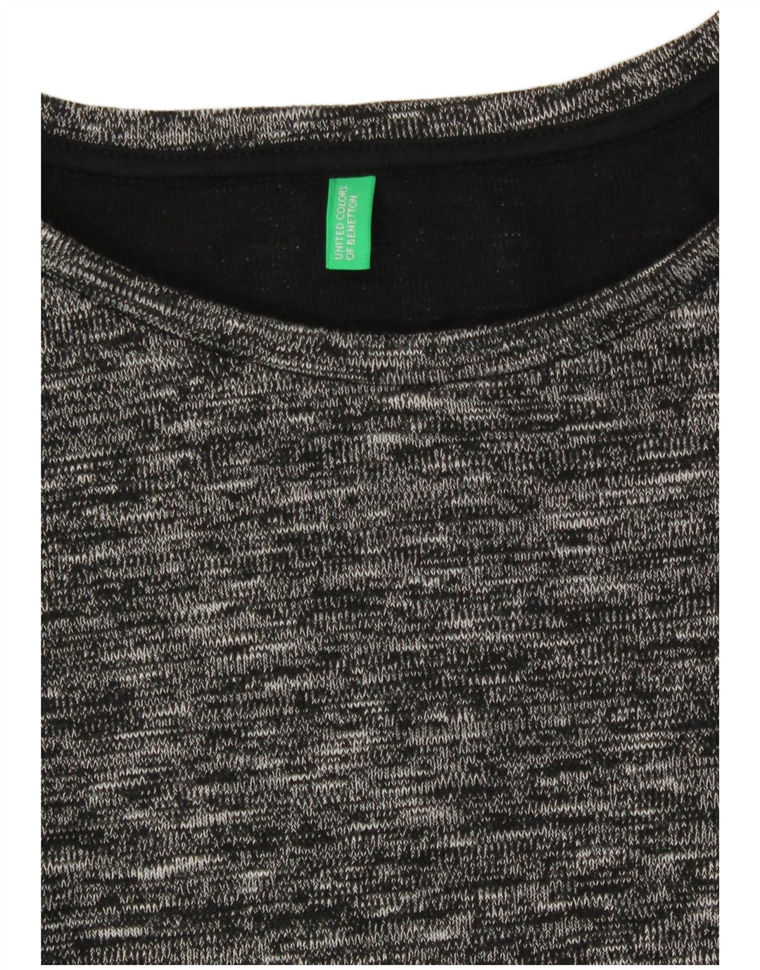 Camiseta Longline Feminina Benetton Top UK 14 Médio Preto Salpicado