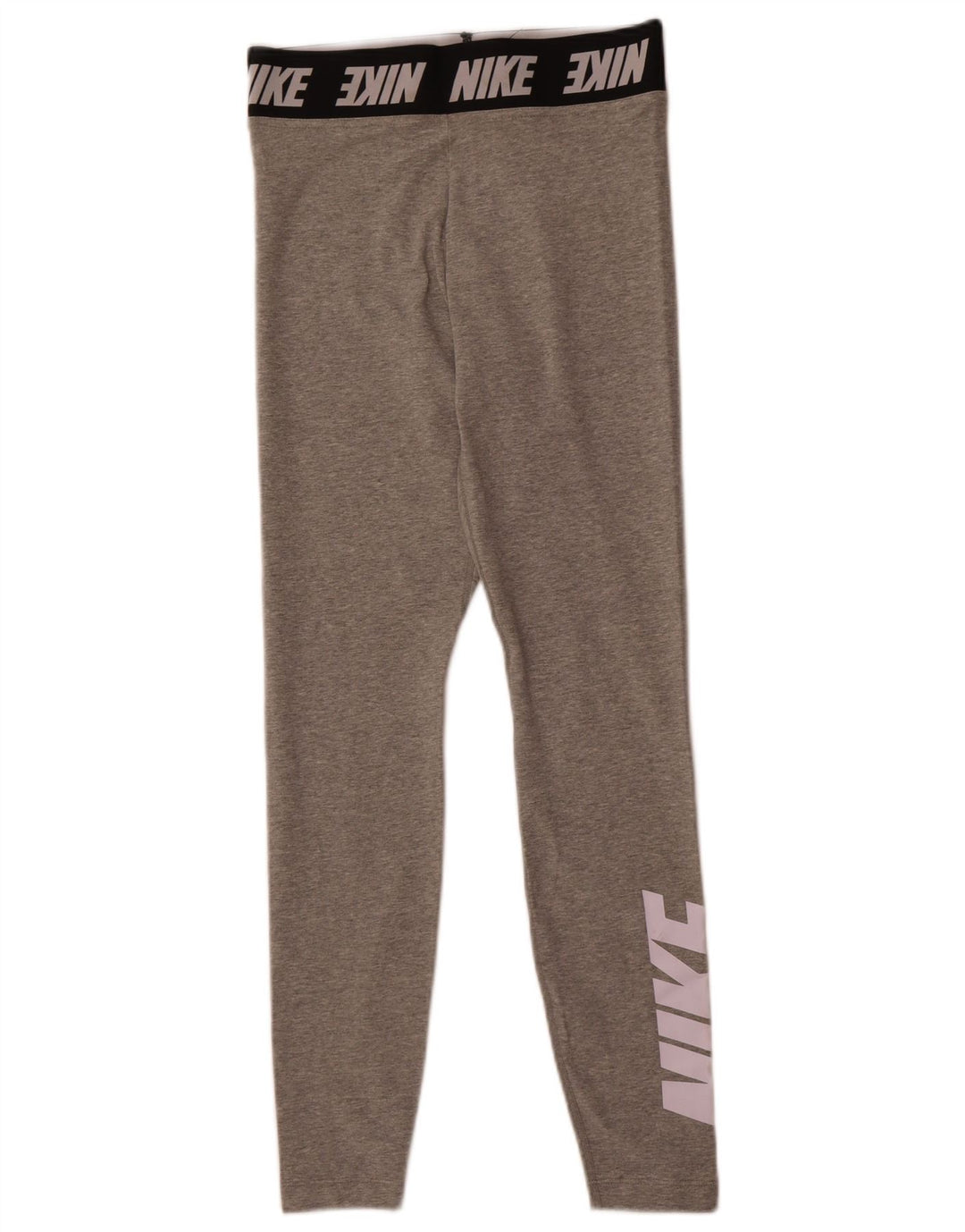 Leggings Nike Femininas Graphic UK 10 Pequenas Cinza Algodão