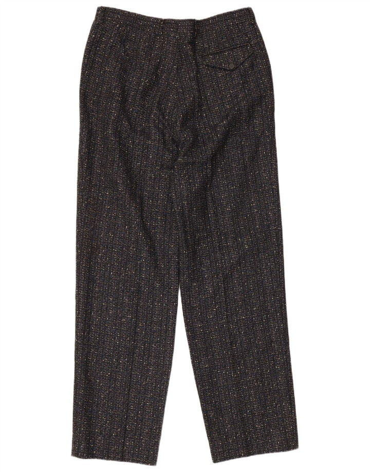 Calça de terno masculina vintage IT 50 grande W32 L31 lã manchada cinza