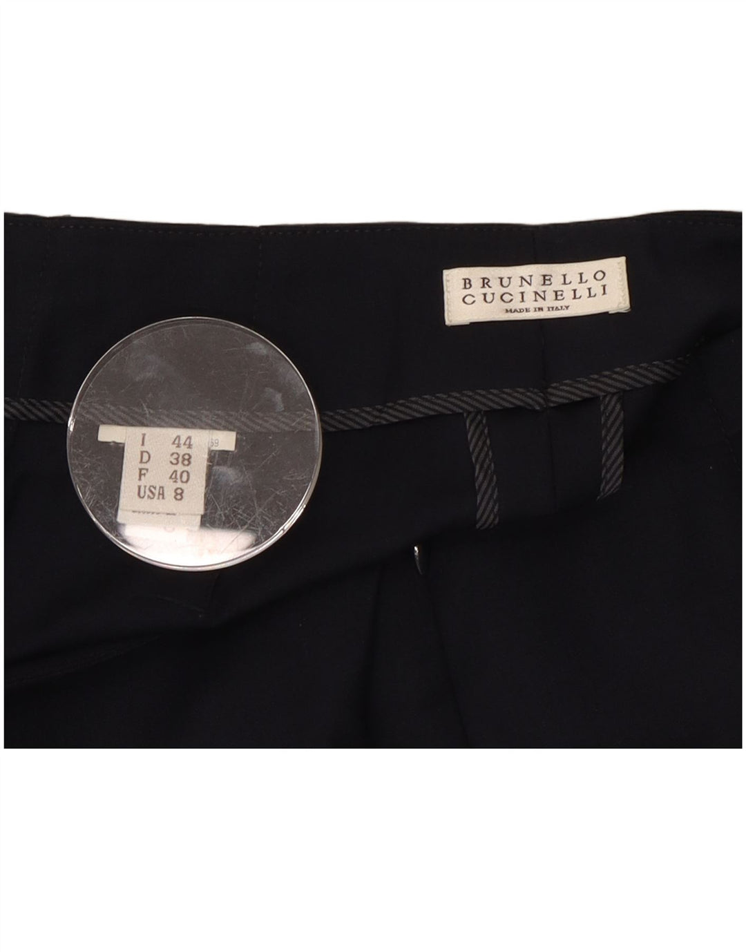 Calça feminina Brunello Cucinelli IT 44 Médio W30 L27 Azul Marinho Clas