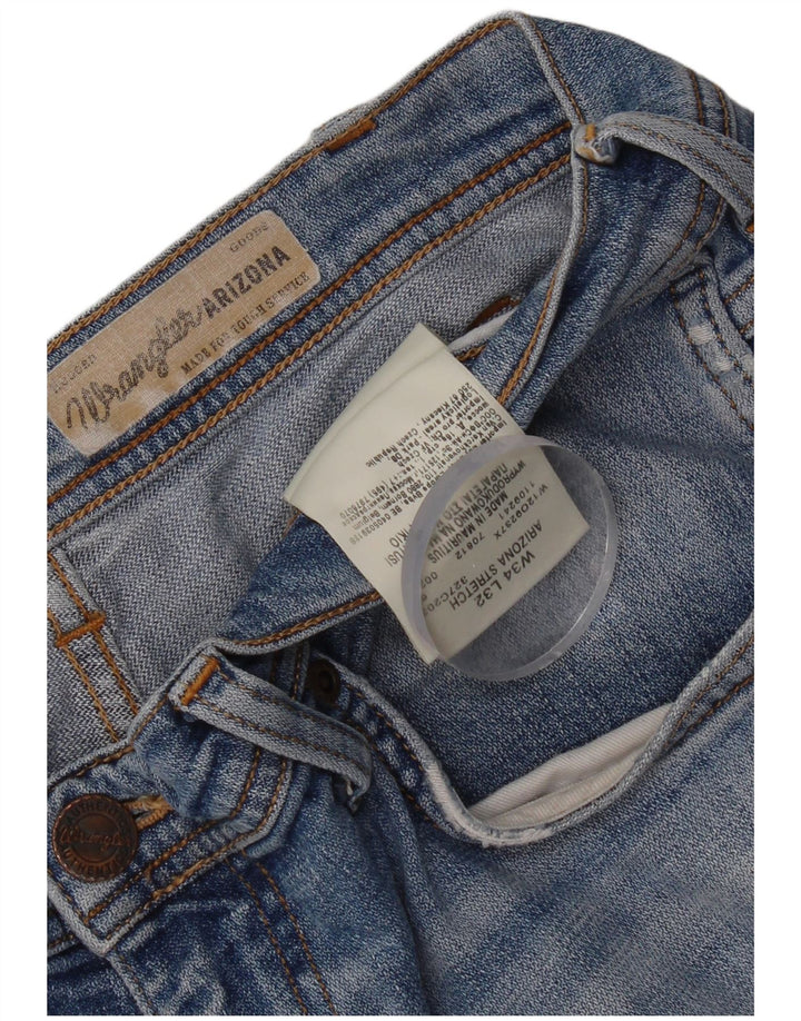 Shorts jeans Wrangler masculino desgastado W34 grande algodão azul