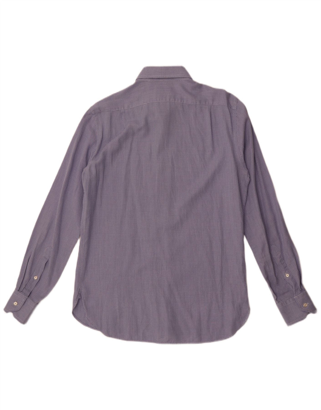 Camisa masculina Boggi sob medida tamanho 40 15 3/4 algodão geométrico azul médio