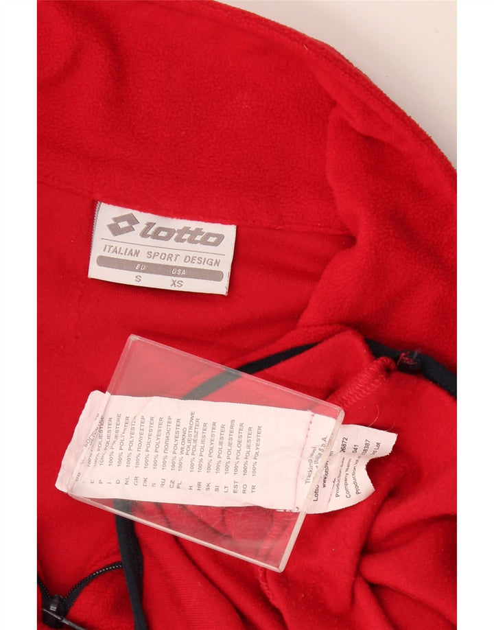 Lotto Mens Zip Neck Fleece Jumper XS Poliéster Vermelho