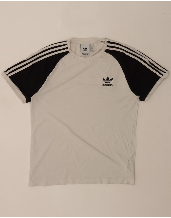 Camiseta masculina Adidas Top médio branco colorblock algodão