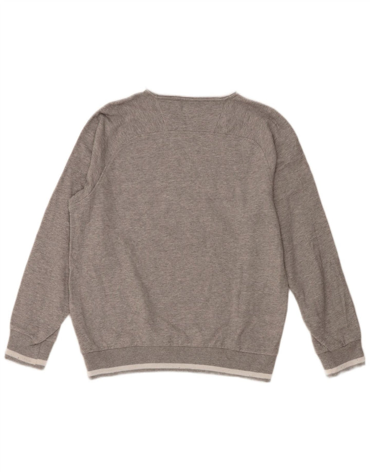 Champion moletom gráfico feminino jumper UK 14 bloco colorido cinza médio