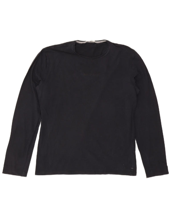 Top masculino Gas de manga comprida 2XL algodão azul marinho