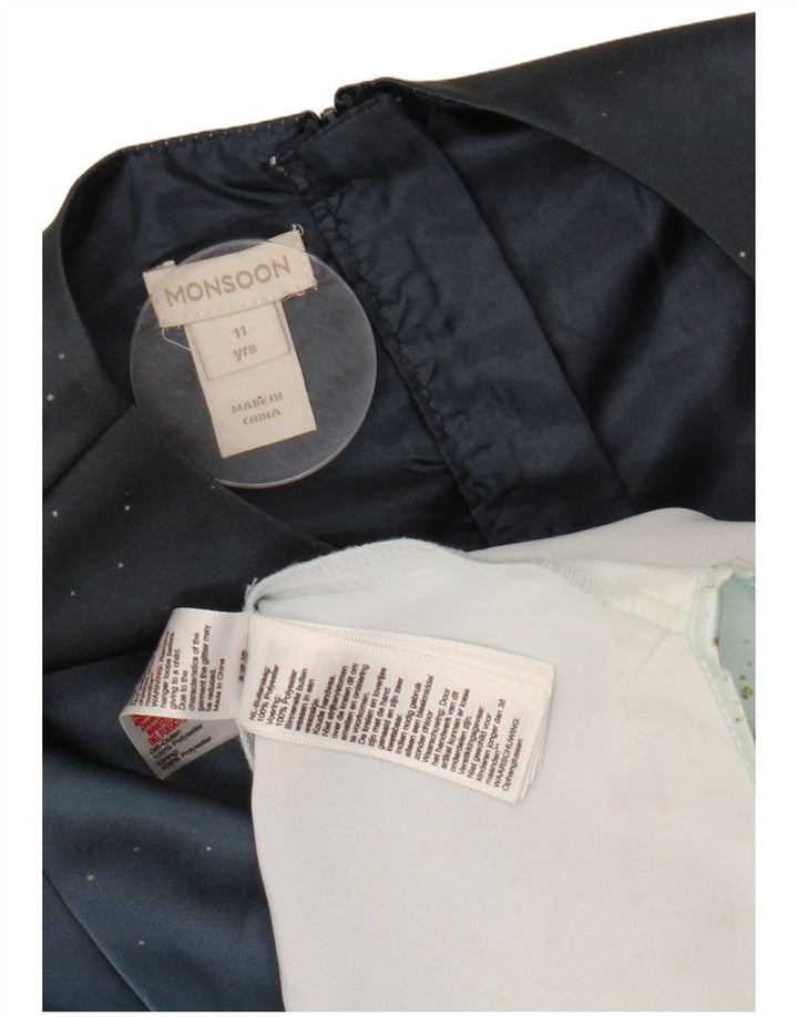 Vestido tutu feminino MONSOON 10-11 anos poliéster manchado azul