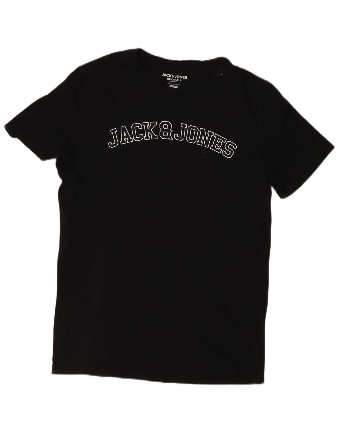 Camiseta masculina Jack & Jones Regular Fit com estampa gráfica de algodão preto médio