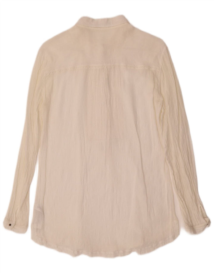 Pulôver feminino MASSIMO DUTTI Reino Unido 12 médio off white algodão