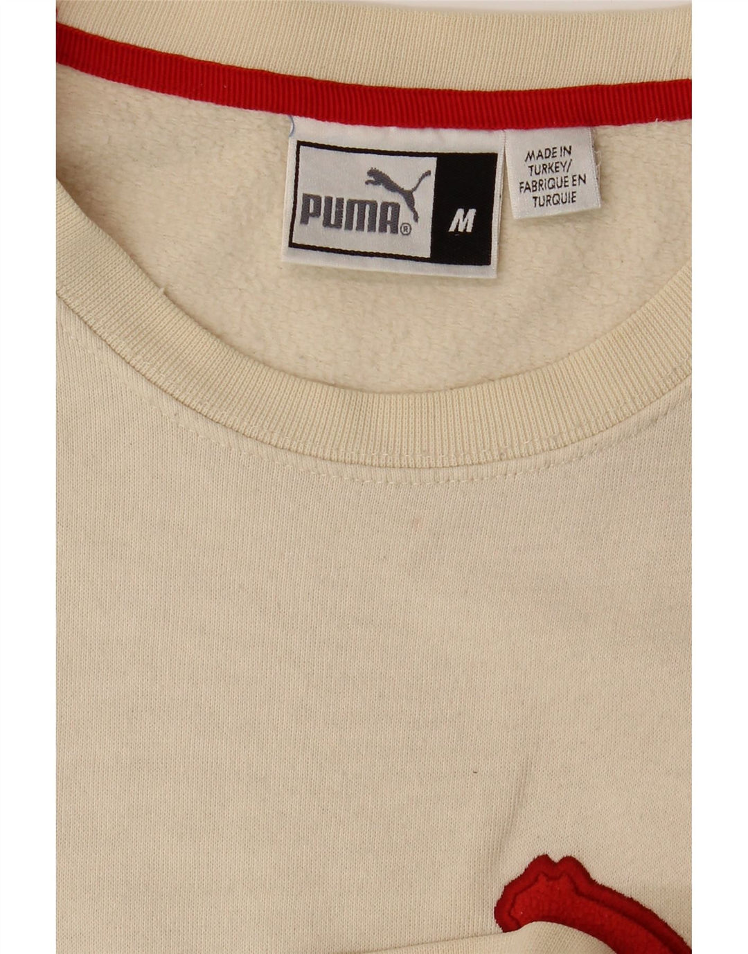 PUMA Mens Graphic Moletom Jumper Médio Off White