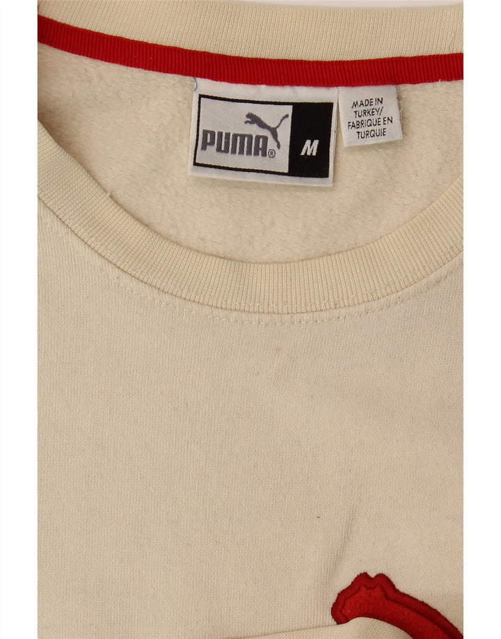 PUMA Mens Graphic Moletom Jumper Médio Off White