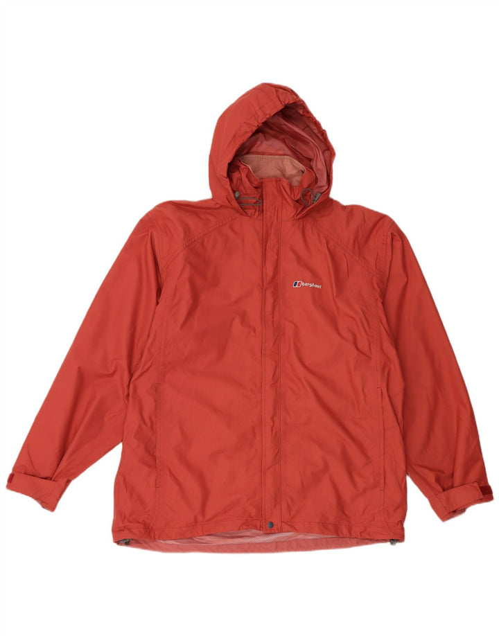 Jaqueta de chuva feminina com capuz grande BERGHAUS Reino Unido 18 XL Borgonha Nylon