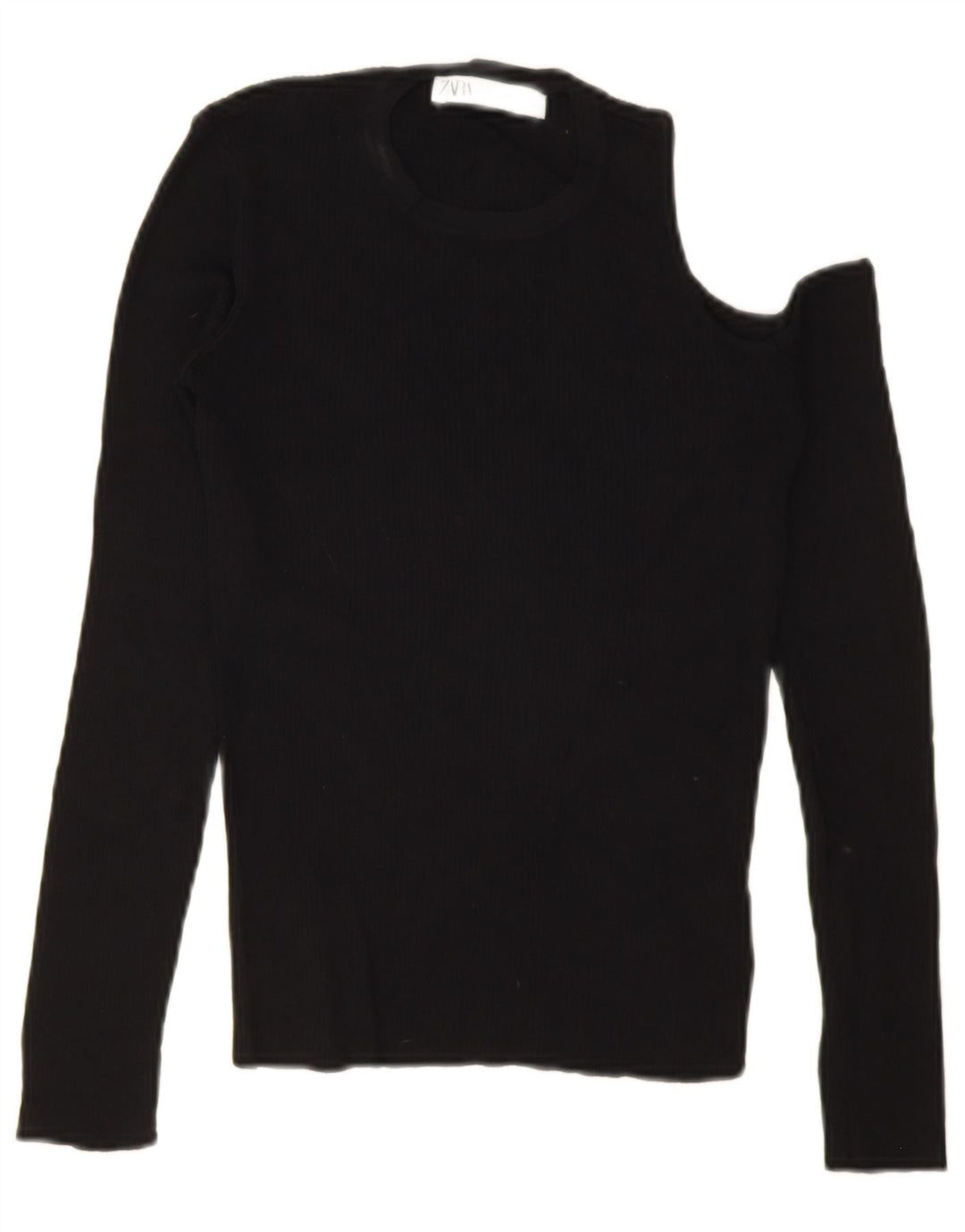 Zara Top feminino de um ombro Reino Unido 12 médio preto