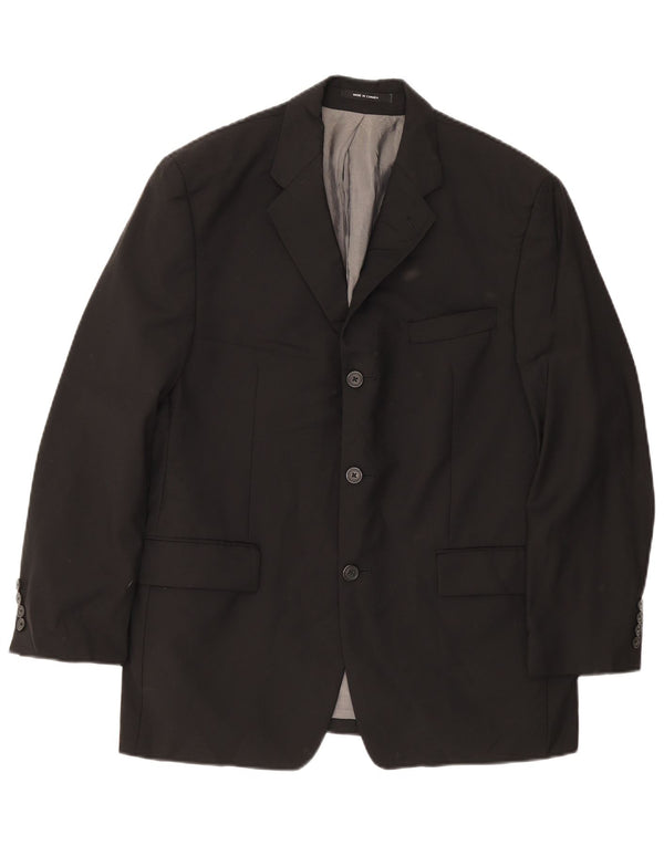 Jaqueta Blazer Masculina Calvin Klein com 3 Botões Reino Unido 38 Lã Preta Média