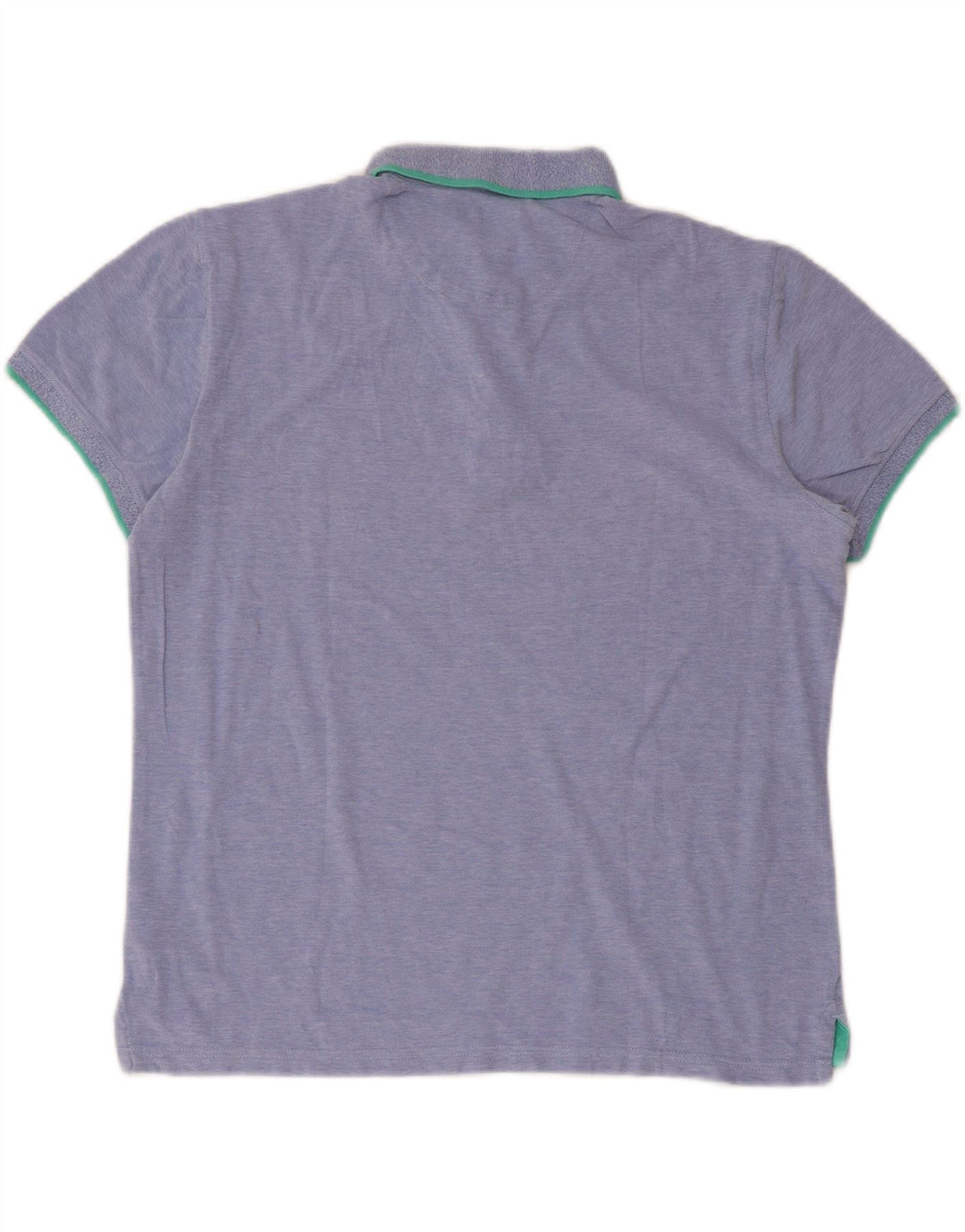 Camisa polo masculina Massimo Dutti casual fit grande algodão azul