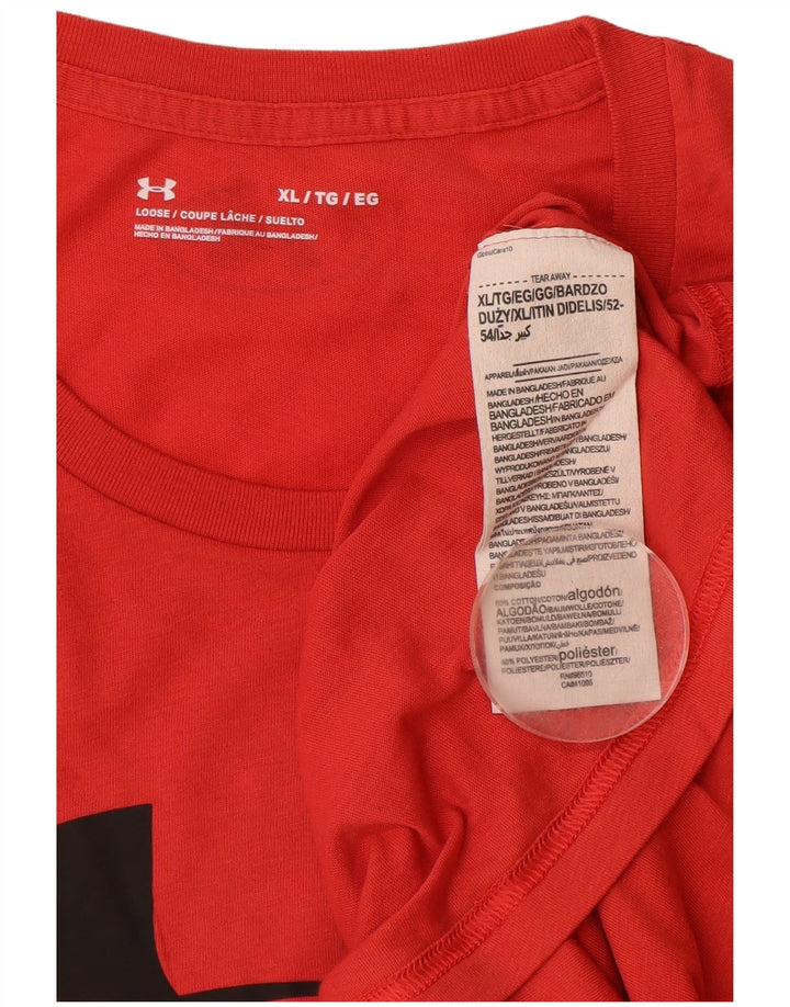 Camiseta gráfica masculina UNDER ARMOUR Top XL algodão vermelho