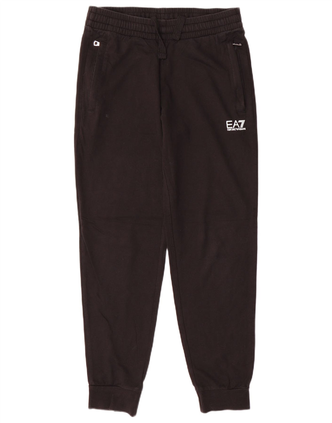 Calça de treino masculina EMPORIO ARMANI de algodão preto médio