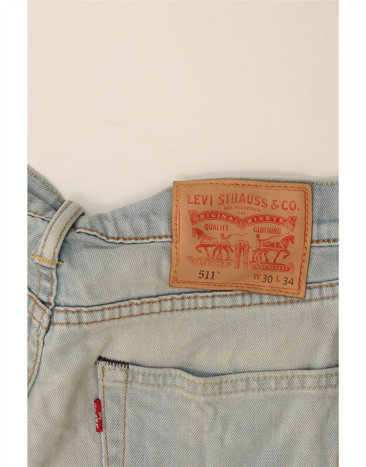 Calça jeans feminina Levi's 511 Slim W30 L34 azul algodão