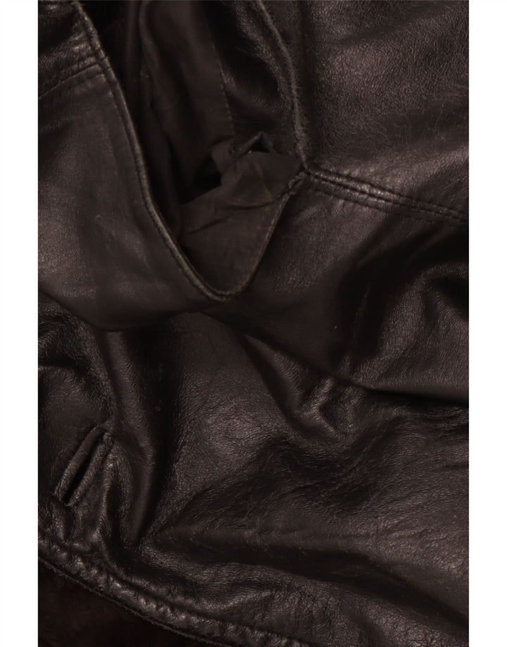 Sobretudo masculino VINTAGE com peito duplo UK 40 grande preto