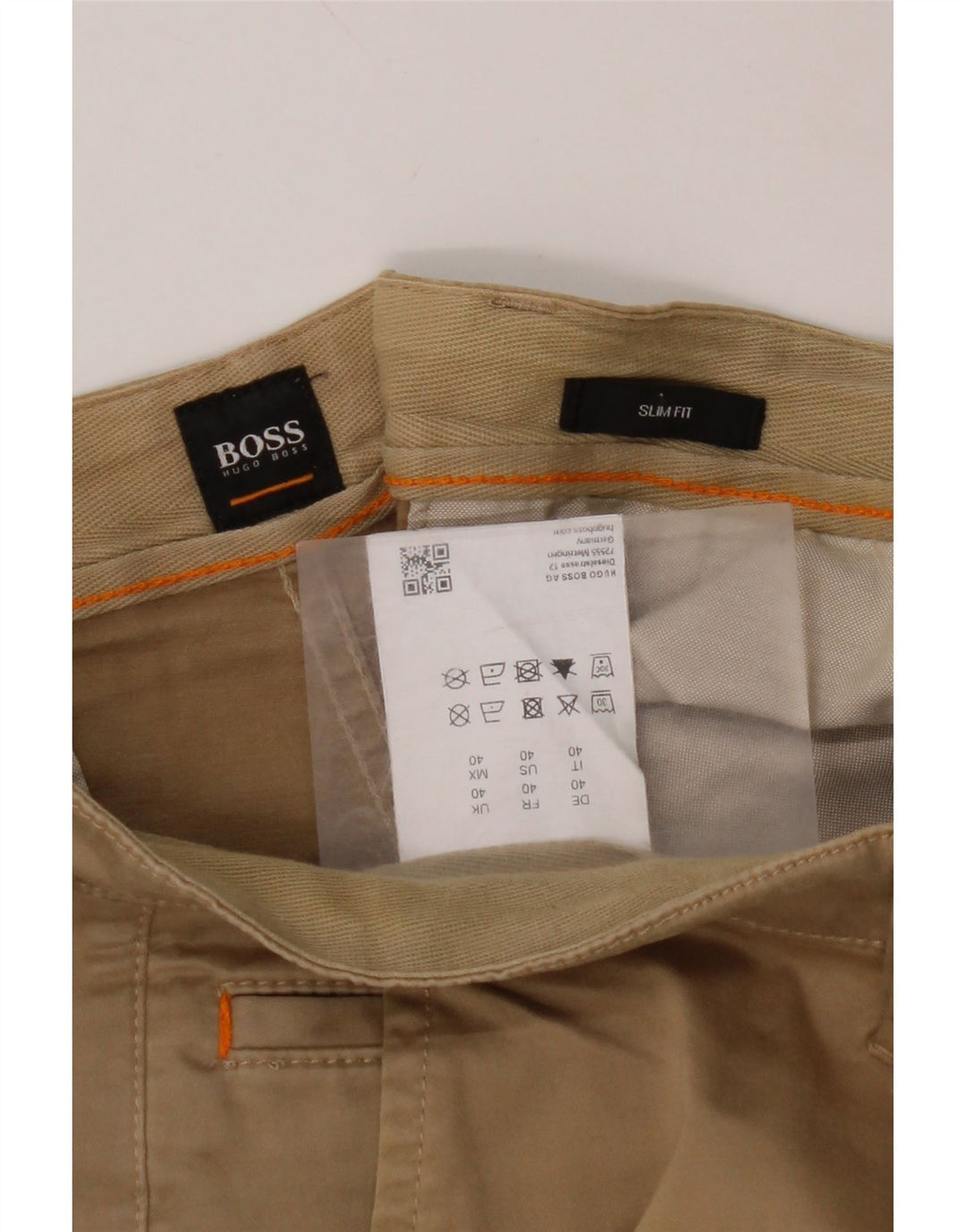 HUGO BOSS Masculino Slim Fit Chino Shorts W40 XL Algodão Bege