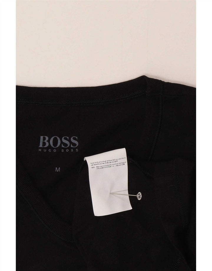 Camiseta masculina Hugo Boss Top médio algodão preto