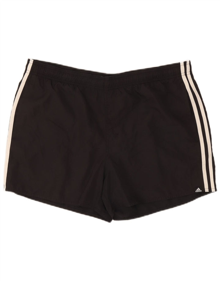 Shorts esportivos masculinos Adidas grande poliéster preto