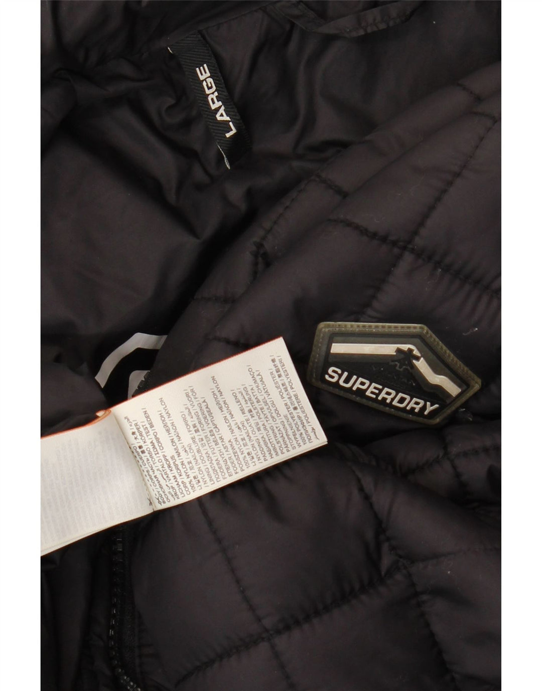 Jaqueta acolchoada masculina Superdry UK 40 grande nylon preto