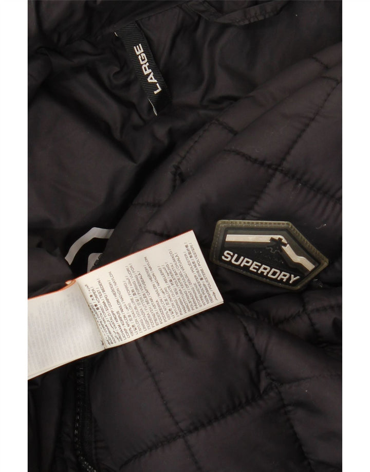 Jaqueta acolchoada masculina Superdry UK 40 grande nylon preto
