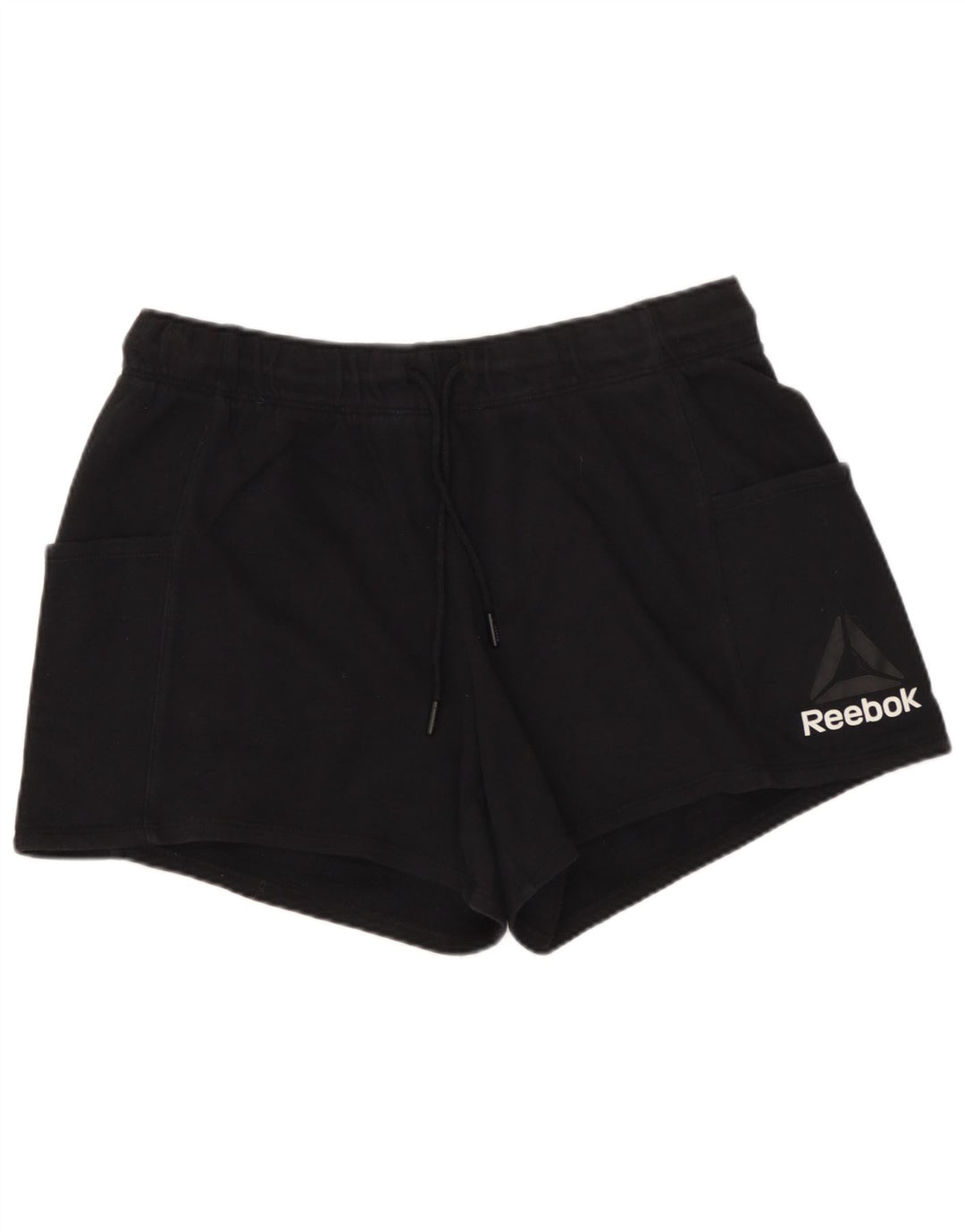 Shorts esportivos femininos REEBOK UK 14 grande algodão preto