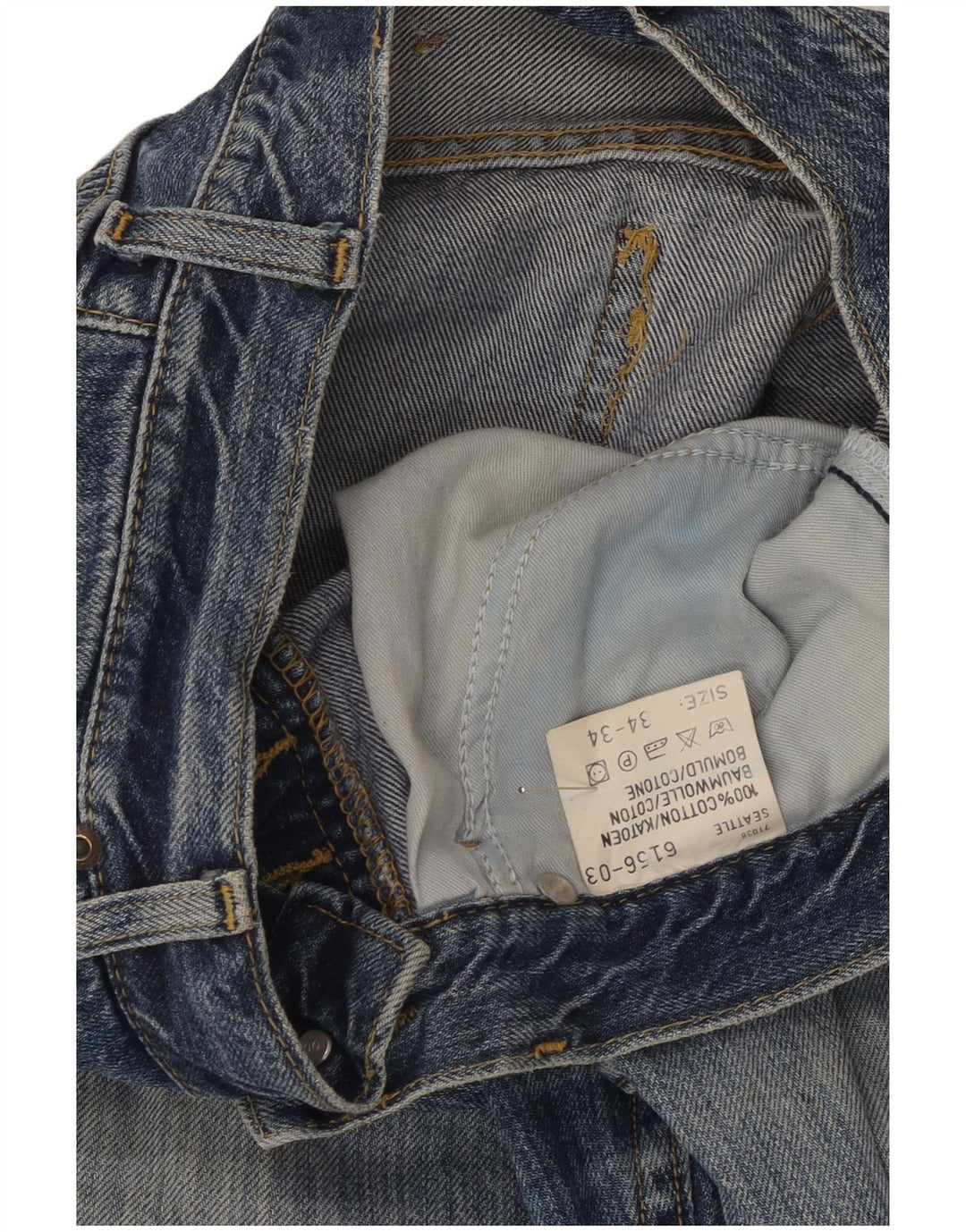 Lee Mens Seattle Straight Jeans W34 L27 Azul Algodão