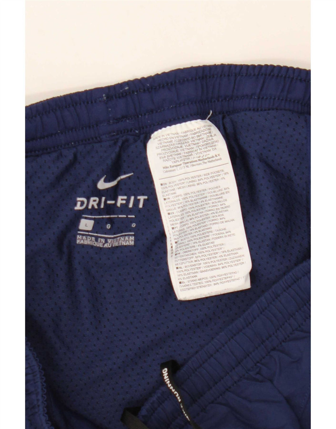 Shorts esportivos masculinos Nike Dri Fit grande poliéster listrado azul marinho