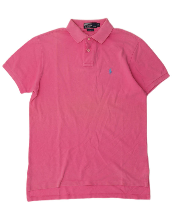 Polo Ralph Lauren Mens Custom Fit Camisa Pólo Médio Algodão Rosa