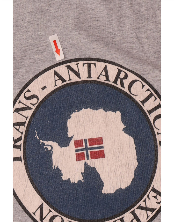 Camiseta masculina Napapijri com estampa gráfica cinza médio algodão