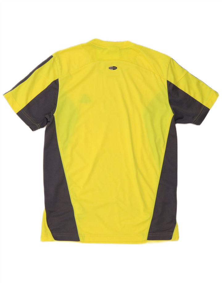 Adidas Masculino Clima 365 Camiseta Top Pequeno Amarelo Colorblock Poliéster