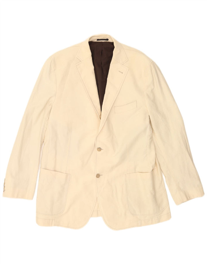 Jaqueta blazer masculina Massimo Dutti com 2 botões EU 56 XL algodão bege
