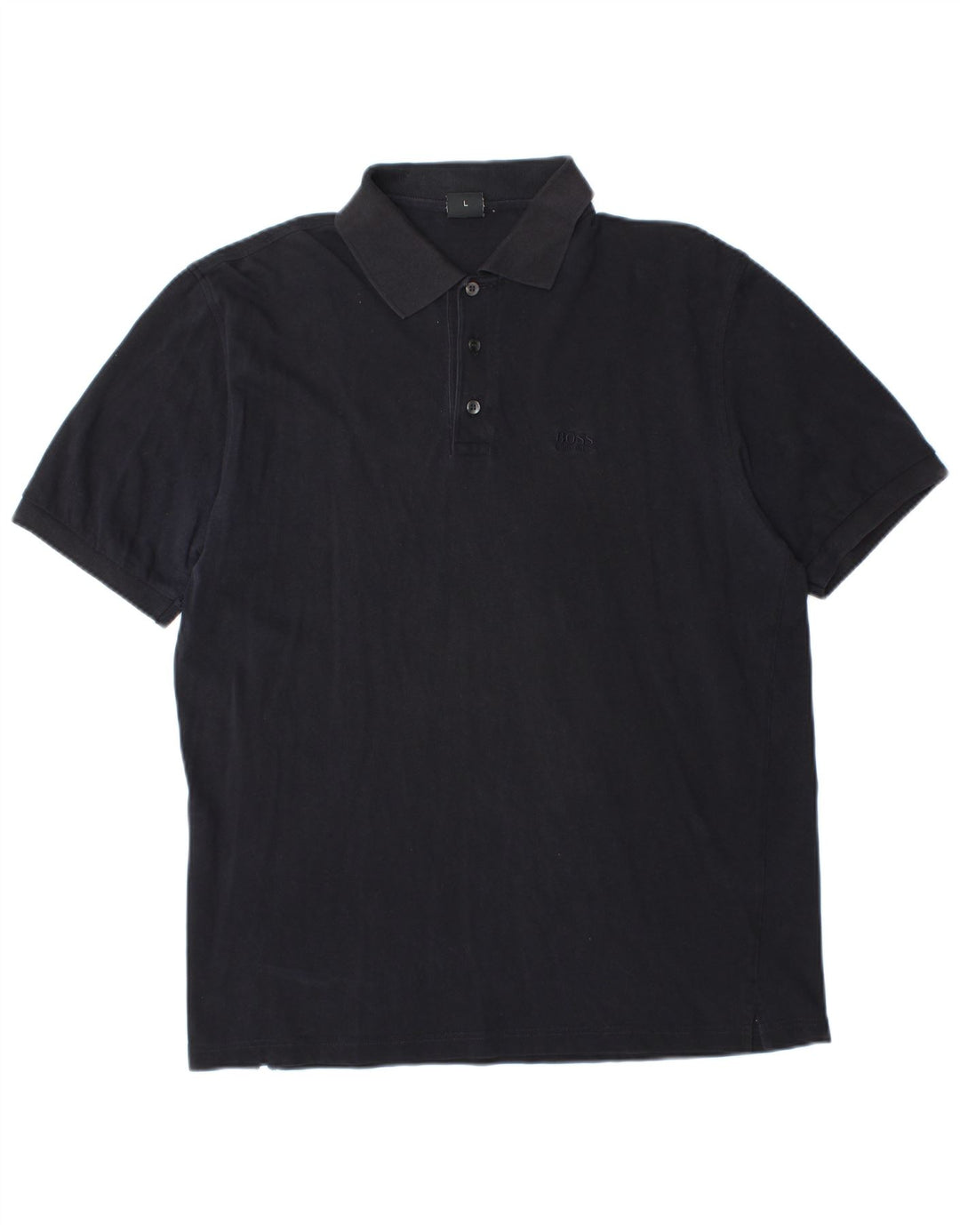 Camisa polo masculina Hugo Boss grande algodão azul marinho