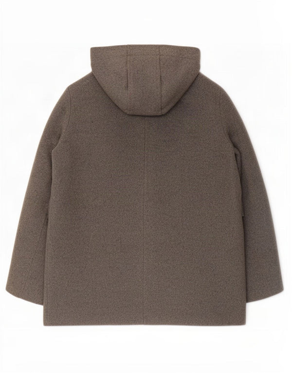 Zara Jaqueta Duffle Feminina com Capuz UK 18 XL Cinza Poliéster