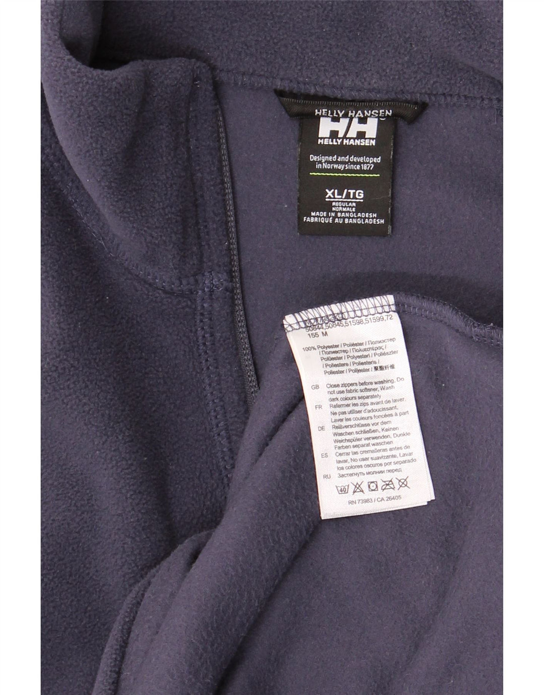 HELLY HANSEN Suéter masculino de lã com zíper e gola XL azul marinho poliéster
