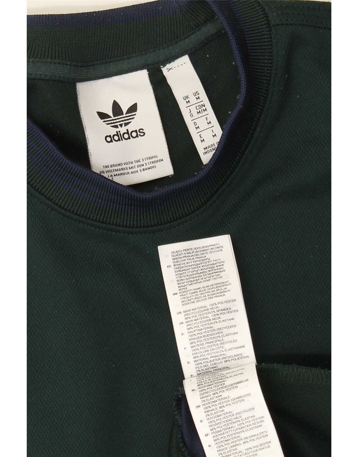 Adidas Mens Camiseta Top Poliéster Verde Médio