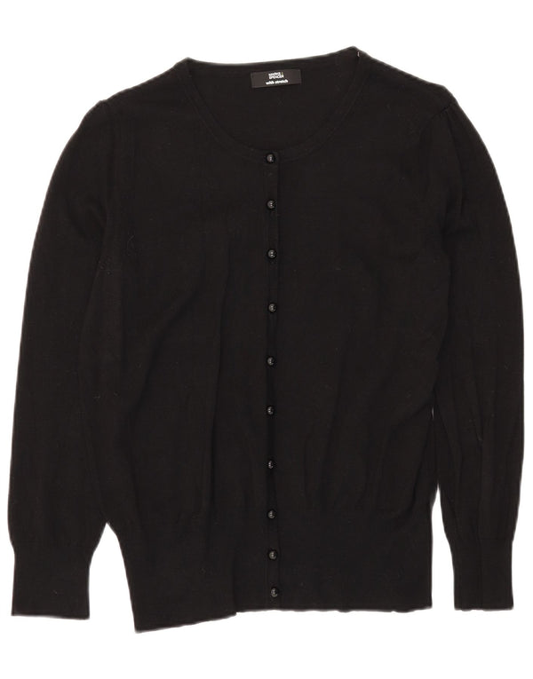 Suéter cardigã feminino Marks & Spencer Reino Unido 16 grande viscose preta